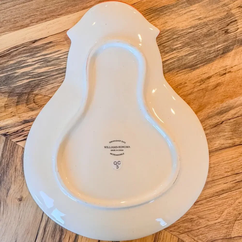 Classic Williams-Sonoma Mr and Mrs Snowman Ceramic Christmas Serving Trays-Qty 2
